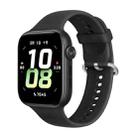 For Honor Watch 5 Solid Color Silver Buckle Soft Silicone Watch Band(Black) - 1