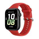 For Honor Watch 5 Solid Color Silver Buckle Soft Silicone Watch Band(Red) - 1