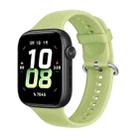 For Honor Watch 5 Solid Color Silver Buckle Soft Silicone Watch Band(Lime) - 1