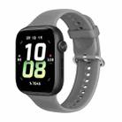 For Honor Watch 5 Solid Color Silver Buckle Soft Silicone Watch Band(Dark Grey) - 1