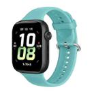 For Honor Watch 5 Solid Color Silver Buckle Soft Silicone Watch Band(Teal) - 1