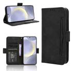 For Samsung Galaxy S25 5G Skin Feel Calf Texture Card Slots Leather Phone Case(Black) - 1
