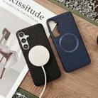For Samsung Galaxy S25 5G CD Magsafe Magnetic Litchi Texture Phone Case(Blue) - 3