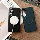 For Samsung Galaxy S25 5G Magsafe Magnetic Plain Leather Phone Case(White) - 3