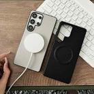 For Samsung Galaxy S25 Ultra 5G Magsafe Magnetic Plain Leather Phone Case(Black) - 3