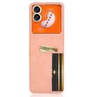 For Infinix Zero Flip Skin-feeling Half-split Card Slot Folding Phone Case(Pink) - 3