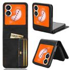 For Infinix Zero Flip Skin-feeling Half-split Card Slot Folding Phone Case(Black) - 1