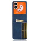 For Infinix Zero Flip Skin-feeling Half-split Card Slot Folding Phone Case(Blue) - 3