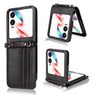 For Infinix Zero Flip Crossbody Card Bag PU Folding Phone Case(Black) - 1