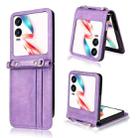 For Infinix Zero Flip Crossbody Card Bag PU Folding Phone Case(Purple) - 1