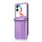 For Infinix Zero Flip Crossbody Card Bag PU Folding Phone Case(Purple) - 2