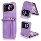For Blackview Hero 10 Crossbody Card Bag PU Folding Phone Case(Purple) - 1