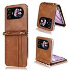 For Blackview Hero 10 Crossbody Card Bag PU Folding Phone Case(Brown) - 1