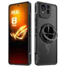 For Asus ROG Phone 8 Pro Rotating Ring Holder TPU Hybrid PC Phone Case(Matte Black) - 1