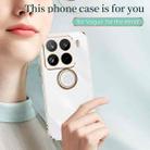 For Xiaomi 15 Pro XINLI Straight Edge 6D Electroplate TPU Phone Case with Ring Holder(White) - 3