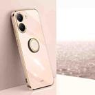 For Xiaomi Poco X7 Pro XINLI Straight Edge 6D Electroplate TPU Phone Case with Ring Holder(Pink) - 1