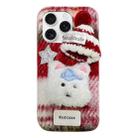 For iPhone 16 Pro Cartoon Dog Plush Phone Case(Red) - 1