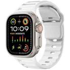 For Apple Watch 46mm / 49mm / 45mm / 44mm Single Nail Dual-Color Multi-hole Silicone Watch Band(White) - 1