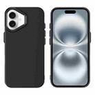 For iPhone 16 PC Flocking MagSafe Magnetic Phone Case(Black) - 1