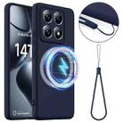 For Xiaomi 14T Pro Shockproof Silicone Magsafe Phone Case(Navy Blue) - 1