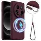 For Xiaomi 14 Ultra Shockproof Silicone Magsafe Phone Case(Plum Color) - 1