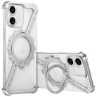 For iPhone 16 Plus Z-shaped Frameless Metal 360 Holder MagSafe Phone Case(Space Silver) - 1