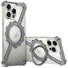 For iPhone 15 Pro Z-shaped Frameless Metal 360 Holder MagSafe Phone Case(Space Grey) - 1