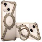 For iPhone 15 Z-shaped Frameless Metal 360 Holder MagSafe Phone Case(Desert Gold) - 1