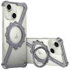 For iPhone 14 Z-shaped Frameless Metal 360 Holder MagSafe Phone Case(Space Grey) - 1