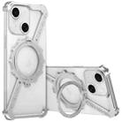 For iPhone 14 Z-shaped Frameless Metal 360 Holder MagSafe Phone Case(Space Silver) - 1