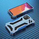 For iPhone 12 / 12 Pro R-JUST Shockproof Armor Metal Protective Case(Blue) - 1
