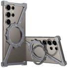 For Samsung Galaxy S23 Ultra 5G Z-shaped Frameless Metal 360 Holder MagSafe Phone Case(Space Grey) - 1