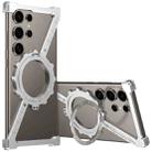 For Samsung Galaxy S23 Ultra 5G Z-shaped Frameless Metal 360 Holder MagSafe Phone Case(Space Silver) - 1