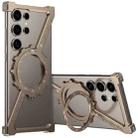 For Samsung Galaxy S22 Ultra 5G Z-shaped Frameless Metal 360 Holder MagSafe Phone Case(Desert Gold) - 1