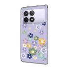 For Redmi K70E Fresh Painted Leather Phone Case(Purple Floral) - 3