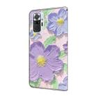 For Redmi Note 10 Pro 4G Fresh Painted Leather Phone Case(Oil Painting Purple Flowers) - 3