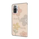 For Redmi Note 10 Pro 4G Fresh Painted Leather Phone Case(Beige Flowers) - 3