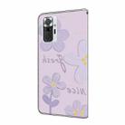 For Redmi Note 10 Pro 4G Fresh Painted Leather Phone Case(Dark Purple Flowers) - 3