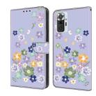 For Redmi Note 10 Pro 4G Fresh Painted Leather Phone Case(Purple Floral) - 1