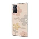 For Redmi Note 12 Pro 4G / 11 Pro Fresh Painted Leather Phone Case(Beige Flowers) - 3