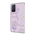 For Redmi Note 12 Pro 4G / 11 Pro Fresh Painted Leather Phone Case(Dark Purple Flowers) - 3