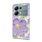 For Redmi Note 13 Pro 4G Fresh Painted Leather Phone Case(Oil Painting Purple Flowers) - 3