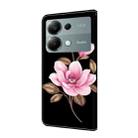 For Redmi Note 13 Pro 4G Fresh Painted Leather Phone Case(Black Flowers) - 3