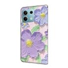 For Redmi Note 13 5G Fresh Painted Leather Phone Case(Oil Painting Purple Flowers) - 3