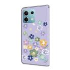 For Redmi Note 13 5G Fresh Painted Leather Phone Case(Purple Floral) - 3