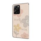 For Redmi Note 12 Pro 5G Global Fresh Painted Leather Phone Case(Beige Flowers) - 3
