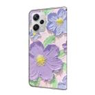 For Redmi Note 12 Pro+ Global Fresh Painted Leather Phone Case(Oil Painting Purple Flowers) - 3