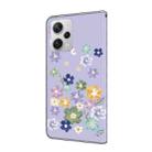 For Redmi Note 12 Pro+ Global Fresh Painted Leather Phone Case(Purple Floral) - 3