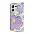 For Redmi Note 13 4G Fresh Painted Leather Phone Case(Oil Painting Purple Flowers) - 3