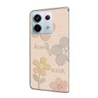 For Redmi Note 13 Pro 5G Fresh Painted Leather Phone Case(Beige Flowers) - 3